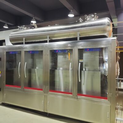 خرید خط پر کردن محلول پوشش کنترل کاملا اتوماتیک با پوشش و ABB Palletizer تولید آنلاین