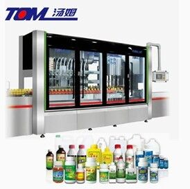 خرید 100ml-1000ml کامل اتوماتیک انعطاف پذیر بطری آفت کش پر کردن، پوشاندن و بسته بندی ماشین خط تولید آنلاین