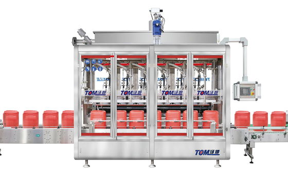 5L-30L 8 نوزل ماشین پر کردن روغن کنترل شده توسط PLC