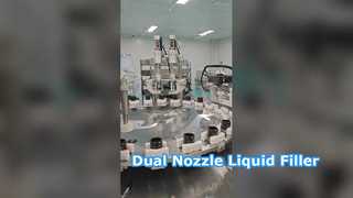 پر کردن و درپوش دو در یک دستگاه با انواع مختلفی از بطری های لوسیون و کرم